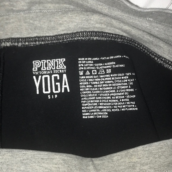 Black pink leggings with pink written on side - Picture 4 of 5